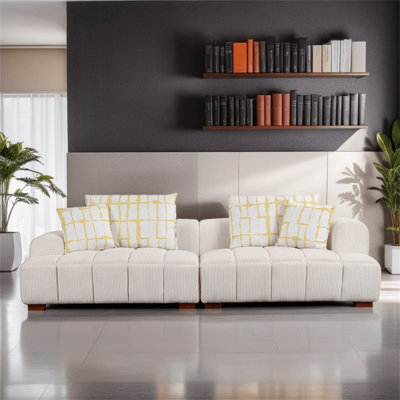 Mickale Fabric 104'' Reception Sofa