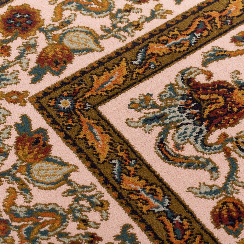 Artemis Machine Woven Wool Oriental Area Rug in Blush/Red/Black