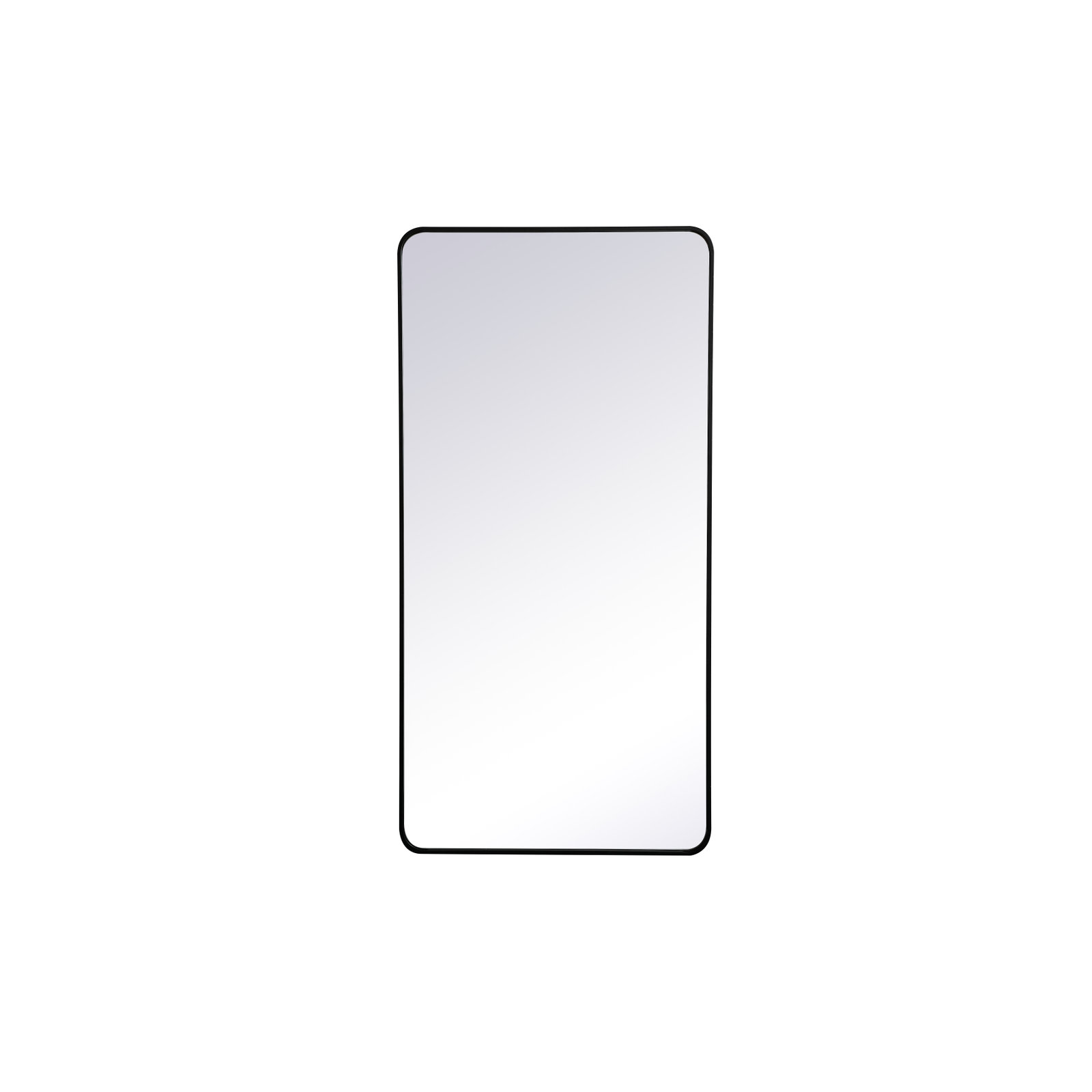 Sabine Metal Rounded Rectangle Wall Mirror, Black, 60" x 30"