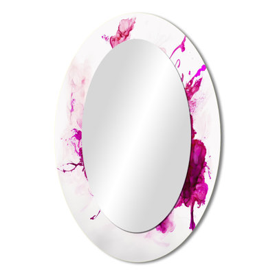 Viva Magenta Secret Wispers III - Large Oval Wall Mirror On Metal
