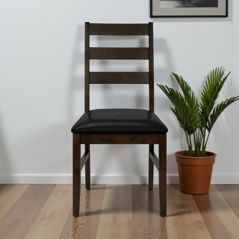 Ensemble de chaises de salle à manger à dossier échelle noir Hogan, H 37,23 po x l 16,10 po x P 21,62 po