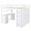 Lit mezzanine double, blanc, avec tiroirs, bureau et garde-robe - Structure en pin blanc avec instructions faciles à assembler