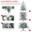 Arbre de Noël artificiel 7,5 pi avec 7,5 branches de neige floquées, 350 lumières claires jaunes chaudes, ouverture automatique, ampoule supplémentaire