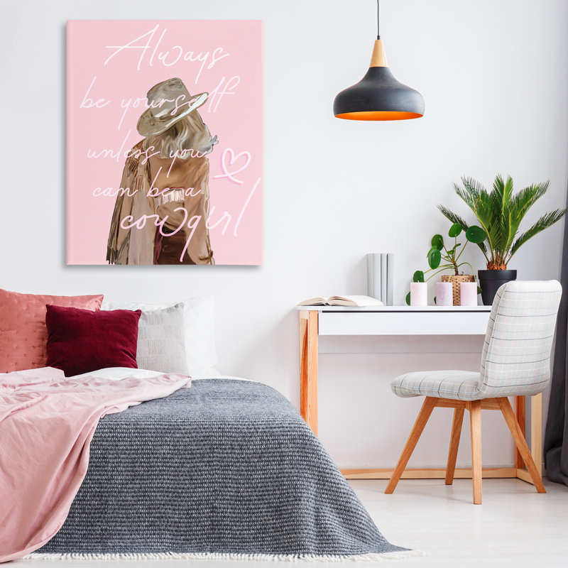 «Be Yourself Cowgirl», art mural sur toile par Amelia Noyes, H 48 po x l 36 po