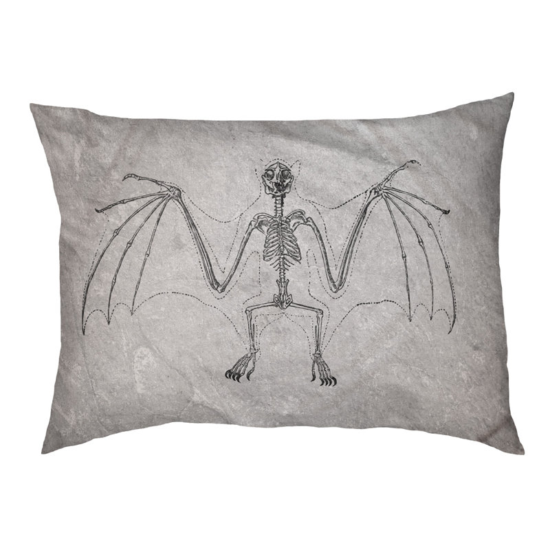 Coussin bat squelette designer Burien, L 42 po x l 52 po, Marron foncé