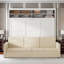 Lit escamotable moderne avec canapé rembourré et tablettes de rangement-1530873714