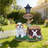 Sitting Dog Solar Lantern Planter Statue