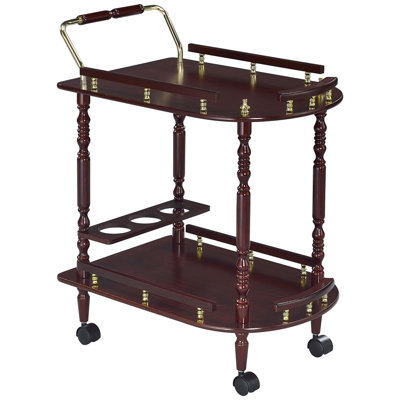 Merlot and Brass 2-shelf Serving Cart