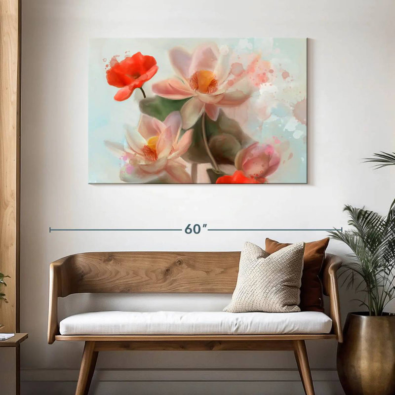 Harnek Abstract Lilies And Poppies, 30" H x 45" W