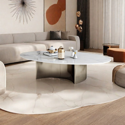 Italian light luxury oval rock table