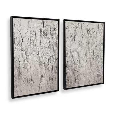 Winter's Lace, ensemble de 2 impressions sur toile dans un cadre