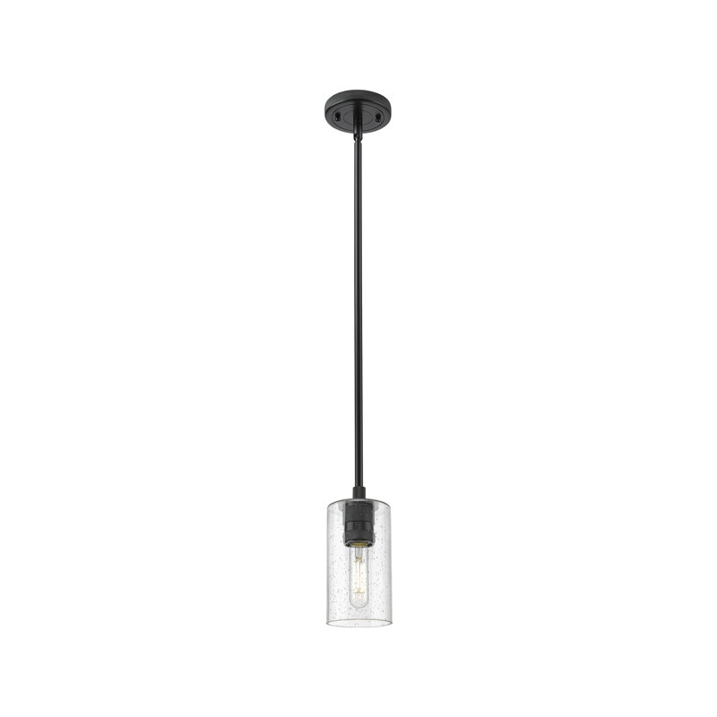 Luminaire suspendu Crown Point Light, Grainé, Noir mat, H 8,38 po x l 4,5 po x P 4,5 po