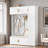 4-in-1 Hall Tree With Padded Bench, 4 Hooks And Multi-tier Storage Shelves-231798403