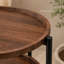 Table d'appoint avec canapé à double couche en noyer brun, structure de rangement en bois massif, petite table multifonctionnelle pouvant être utilisée comme table de chevet dans le salon ou la chambre à coucher.