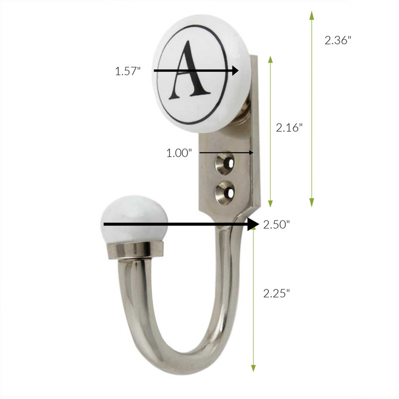 Letter A Ceramic Wall Hook