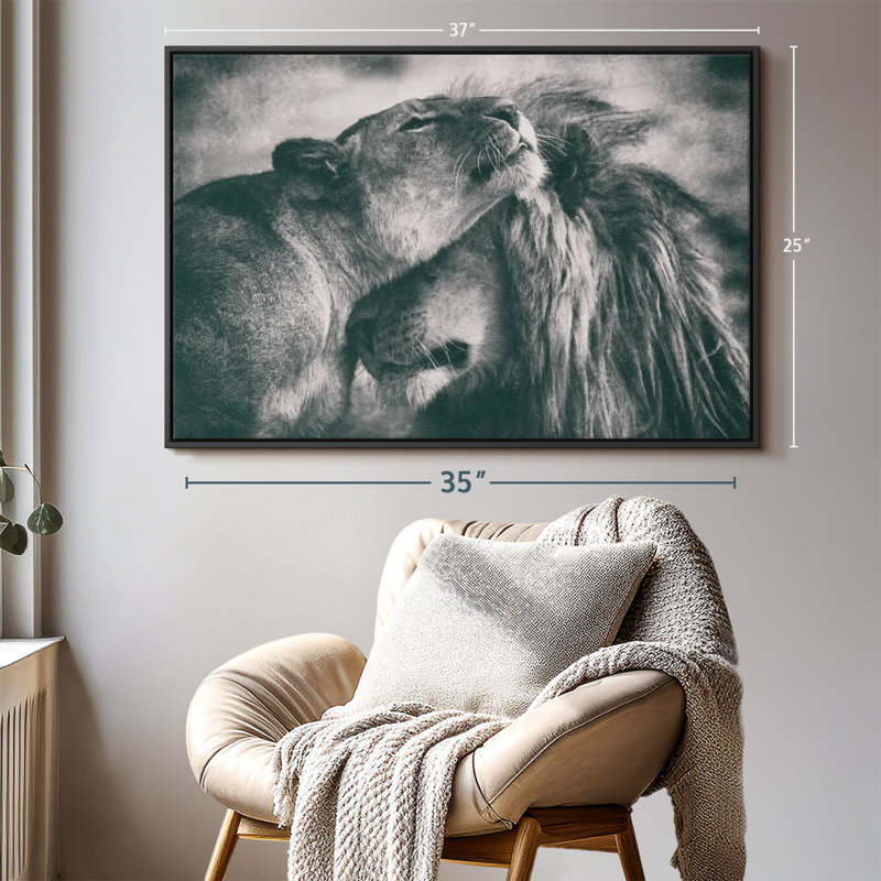 Animal «Amour monochrome», H 25 po x l 37 po