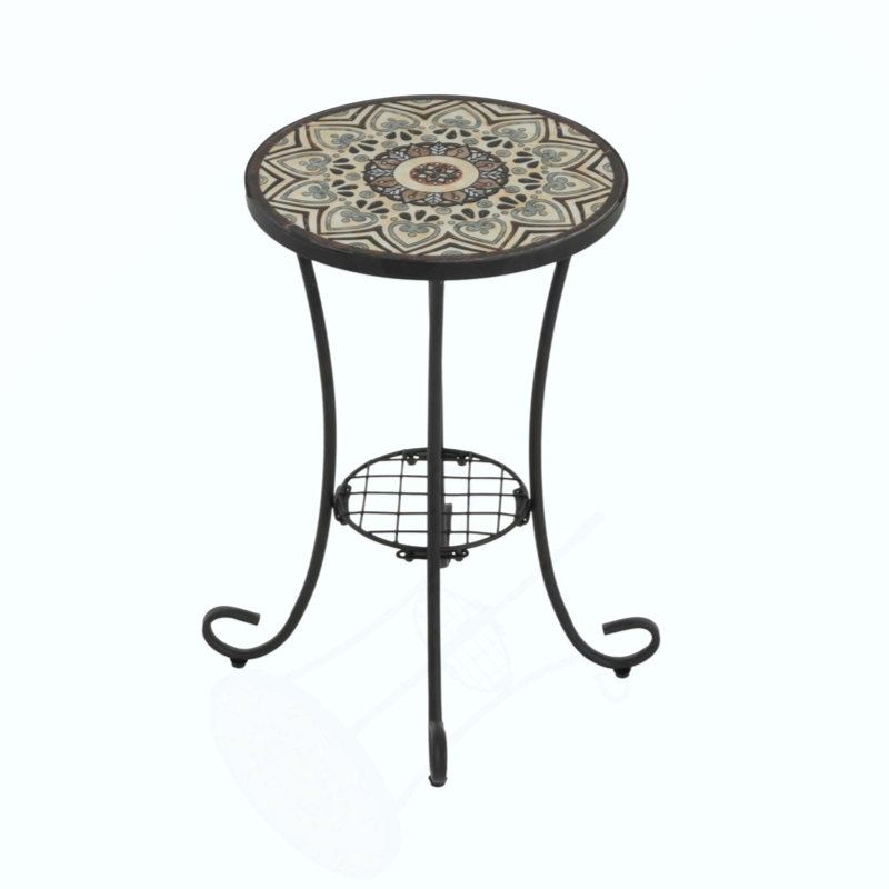 Patio Side Table with Shelf