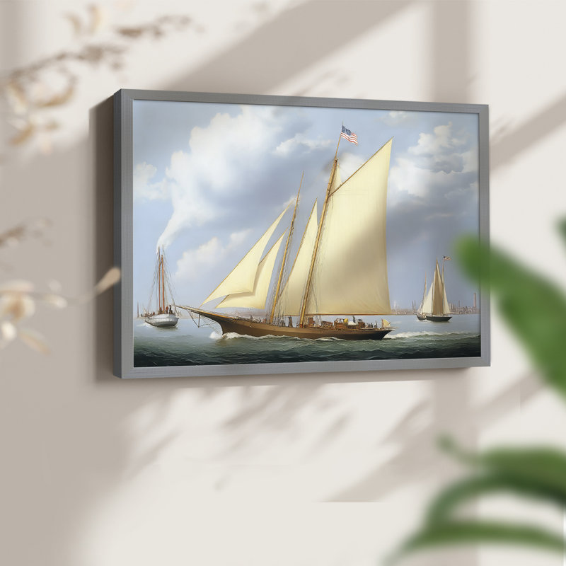 Série nautique-CX - reproduction encadrée - réarmable, H 8 po x l 10 po, Gris