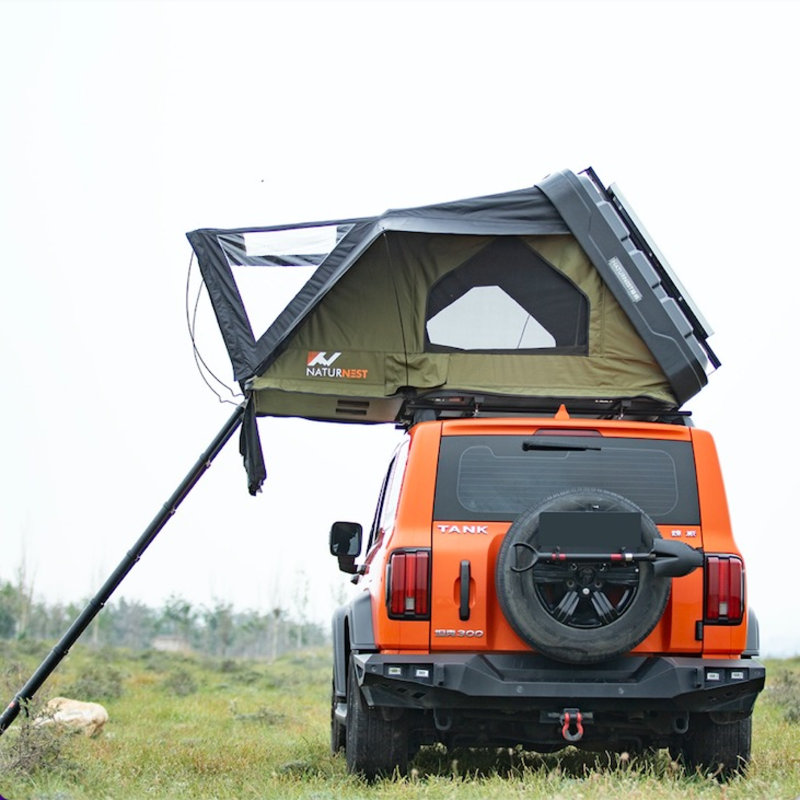 Spacious Rooftop Tent With Led Lights | Abs, Steel & Wood Construction | Ideal For Outdoor Adventures