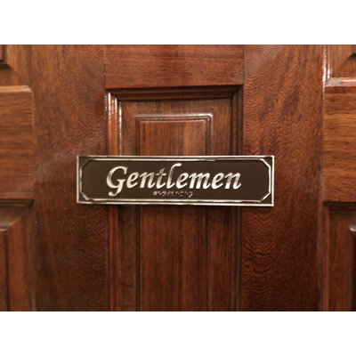 Enseigne de porte en aluminium avec braille gentlemen’s