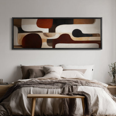 Extra Large Red, Black and White Geometric Abstract Print Wall Art