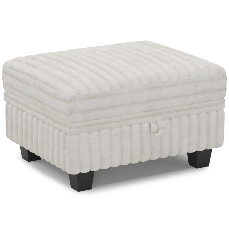 Soft Imitation Wool Plush Storage Ottoman Part E Module For Modular Sofa