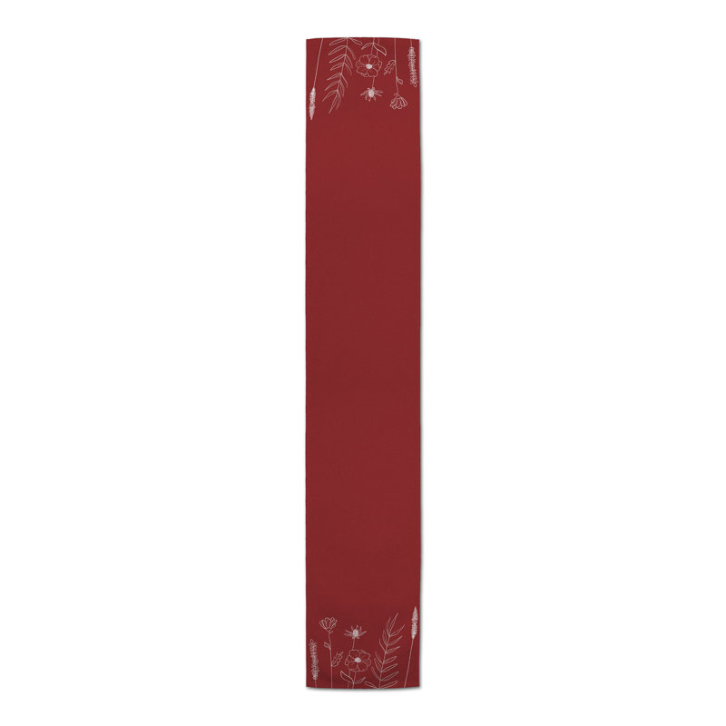 Rectangle Polyester Table Runner, 90'' x 16'', Red