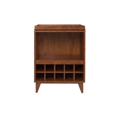 Vickey Solid Wood Floor Wine Bottle Rack in Brown