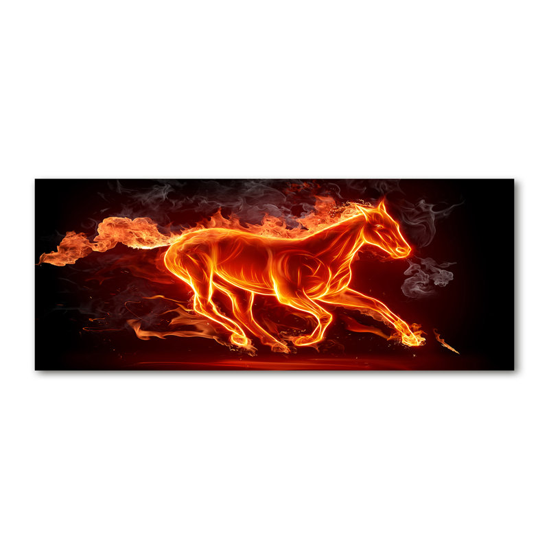 Horse In Flames - Wrapped Canvas Print