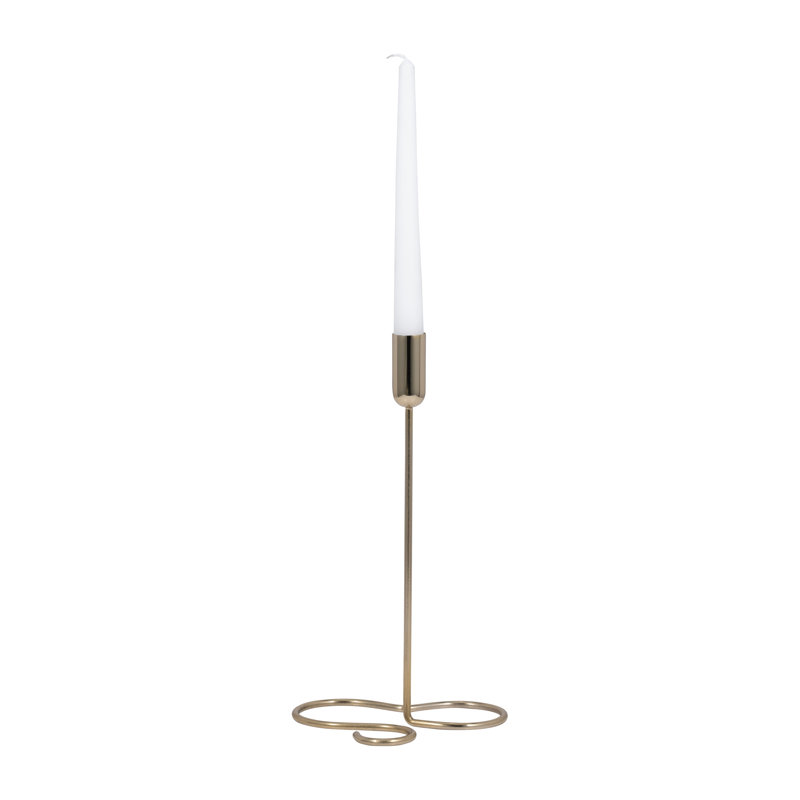Modern Metal Taper Holder with Sculptural Swirl Base, Decorative Abstract Design, Contemporary Single Candle Stand for Stylish Accents in Chic Interiors and Modern Decor Settings