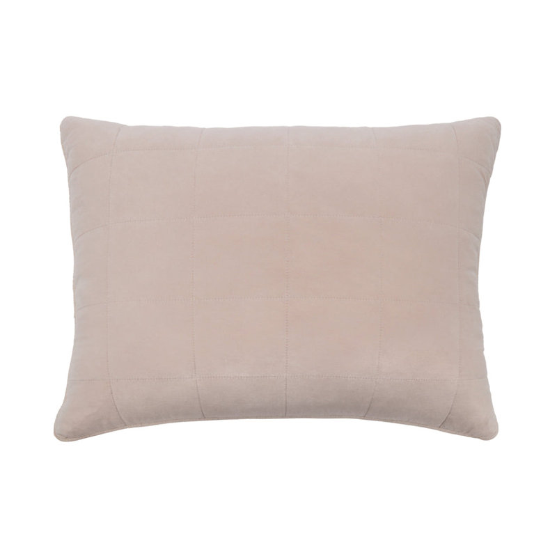 Blush Quilted Velvet Rectangular Accent Pillow