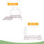 Lit plateforme en métal avec lit gigogne simple, tête de lit en forme de maison-761850403-761850413