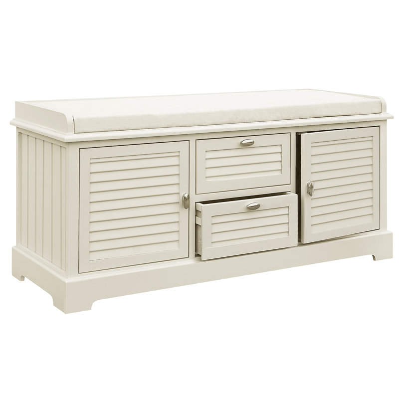 Banc de rangement en bois Dvorak, Beige