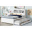 Lit plateforme double avec lit gigogne, tiroirs et prises USB, blanc-1869119467