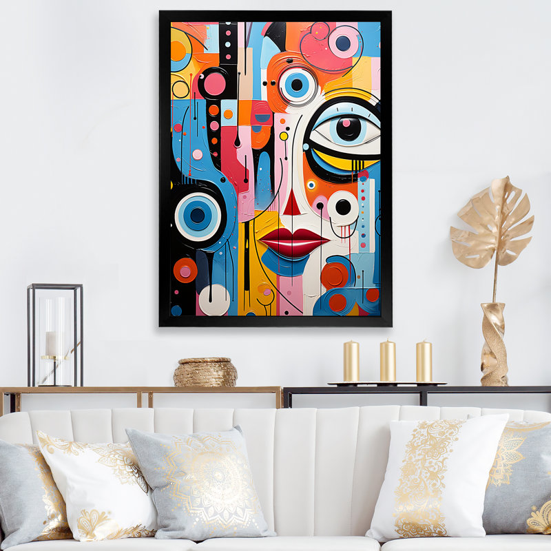 Imtiyaz " Pop Art Geometric Harmony II ", Black Picture Framed, 20" H x 12" W x 1" D