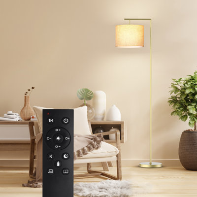 Lampe sur pied arquée 64 po avec télécommande et ampoule incluse Haileyville