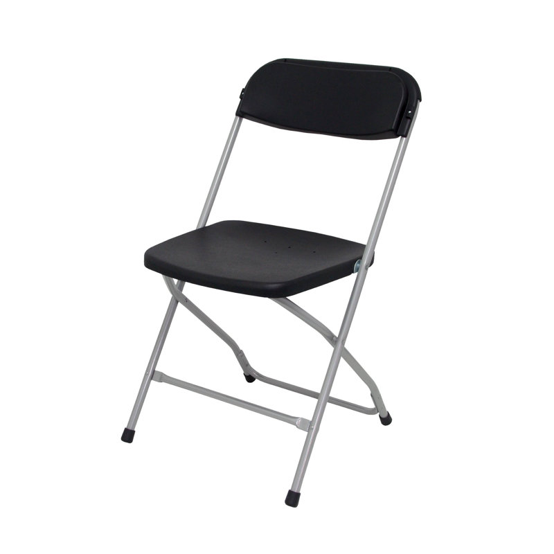 Plastic / Resin Padded Folding Chair Set, Black