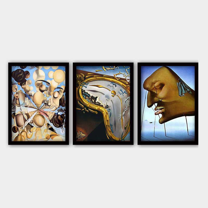 Superbe ensemble de peintures décoratives encadrées (3 pièces) de 21,7 po x 29,5 po chacune | Cadre 100% bois avec polystyrène de 0,8 pouce | Impression numérique UV | Parfait pour la décoration murale de salon, de bureau et de galerie
