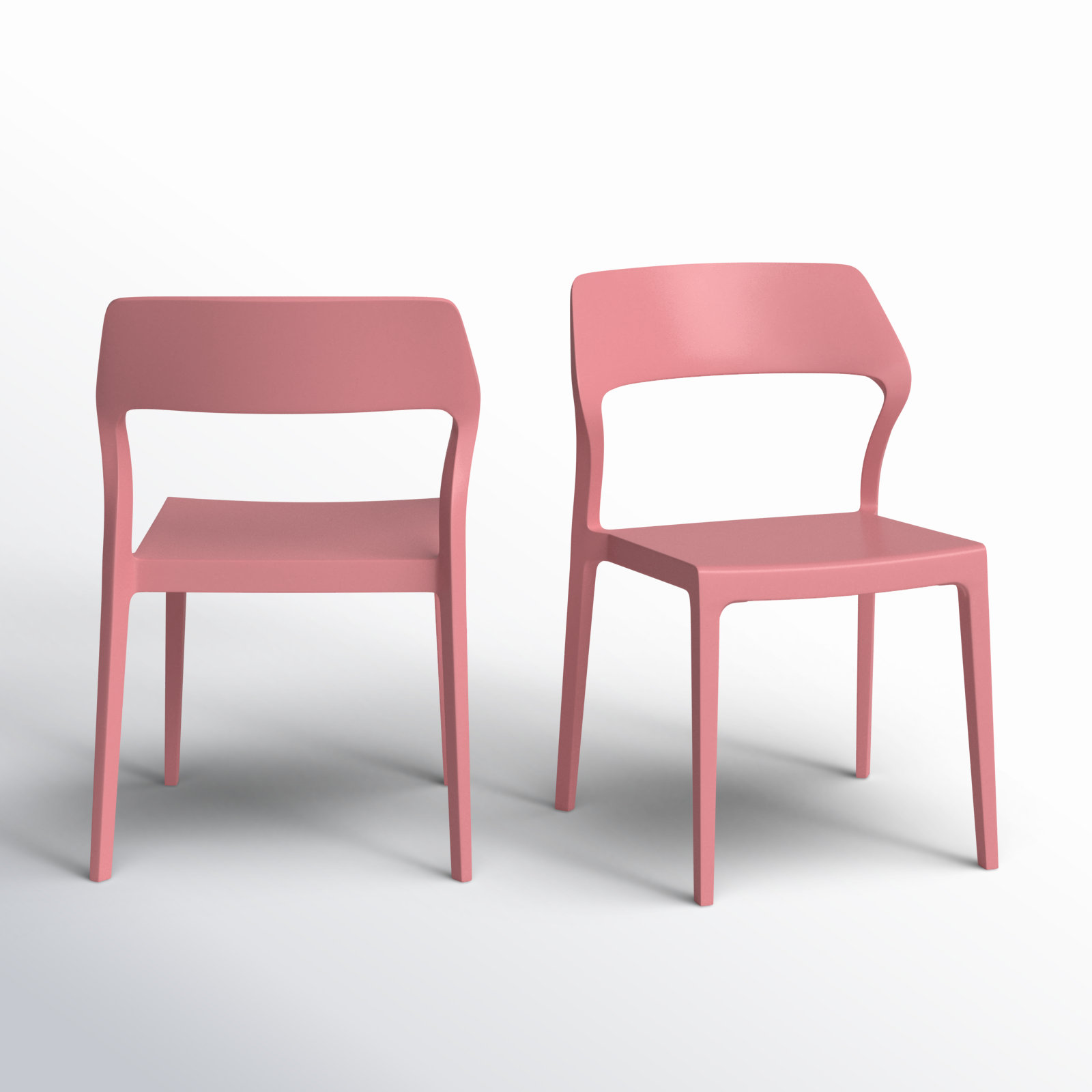 Farrah Stacking Patio Dining Side Chair, Marsala