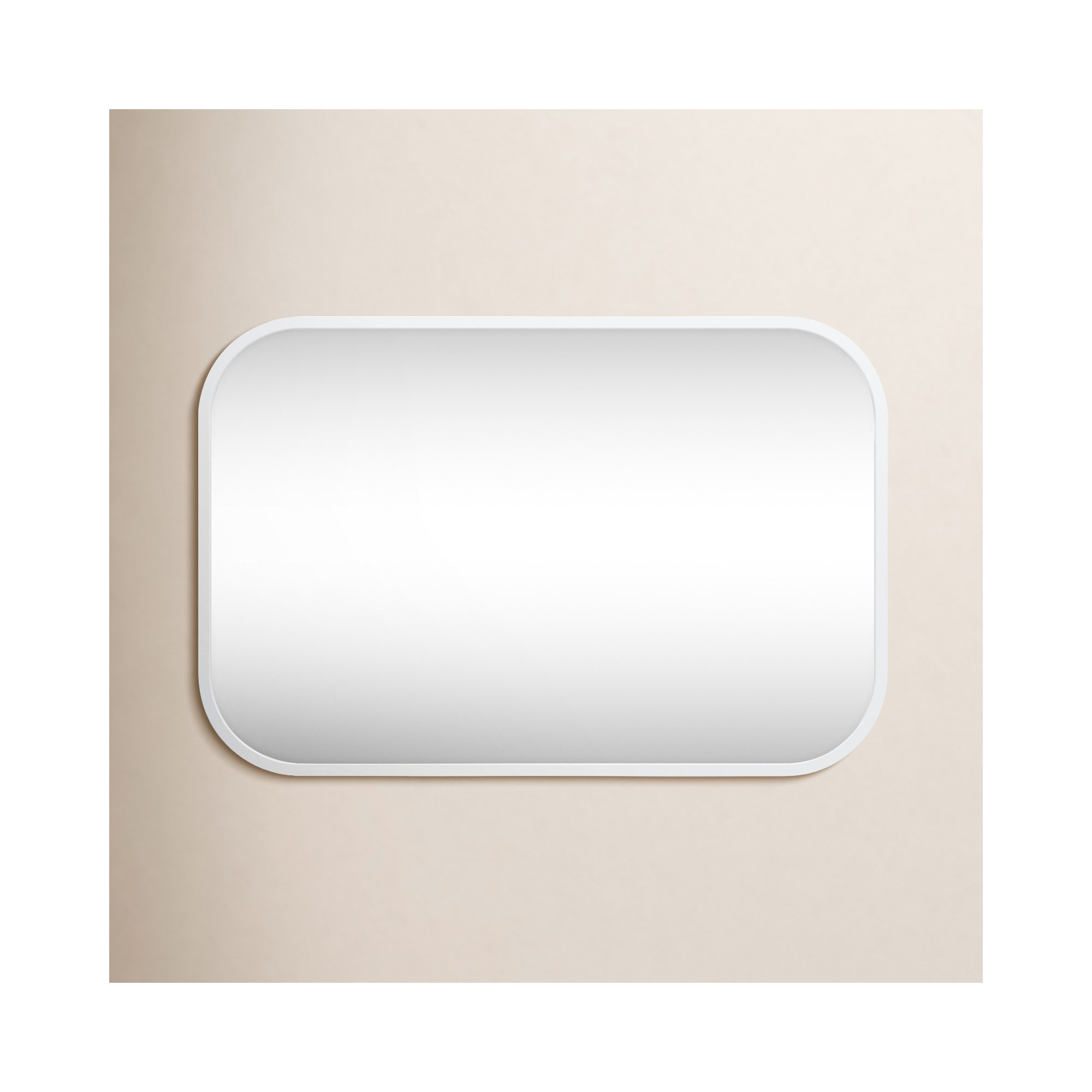 Hub Rubber Flat Mirror, White