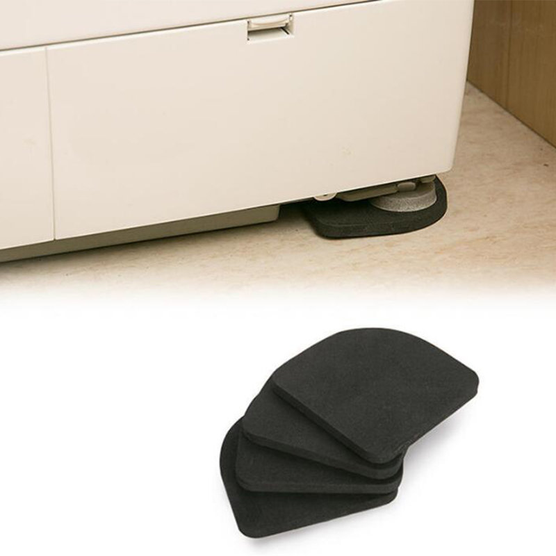4pcs/set Anti-vibration Pad Washer Anti-Slip Mats Shock Absorbers Noiseless Pad for Washing Machine black