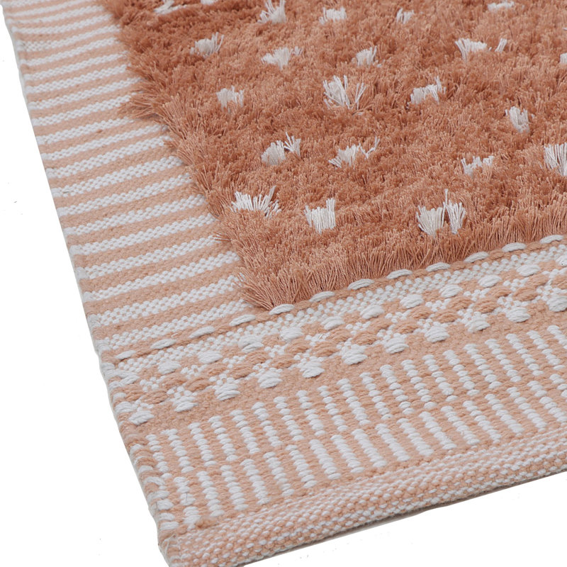Tapis orange tissé à la main, Rectangle 5 pi x 8 pi