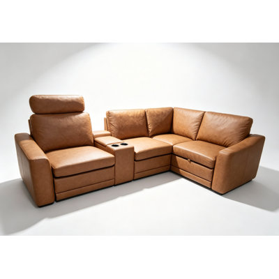 111 " Faux Leather Power Reclining L-Shaped Sectional