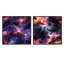 «Enchanted Nebula Moody» - Ensemble de 2 collages carrés abstraits-101847146-101847150