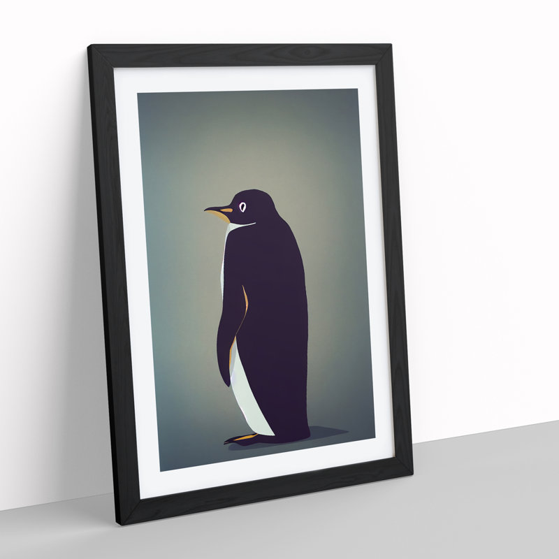Rear Of A Penguin - Single Picture Frame Print, Black Framed, 46cm H x 34cm W x 2cm D