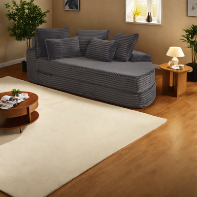 Comfortable Black Corduroy Multifunctional Sofa Bed For Home And Family