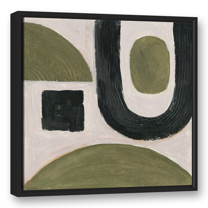 Formes abstraites et tendance - Peinture sur toile, Toile à cadre flottant noir, H 25,75 po x l 25,75 po x P 1,75 po