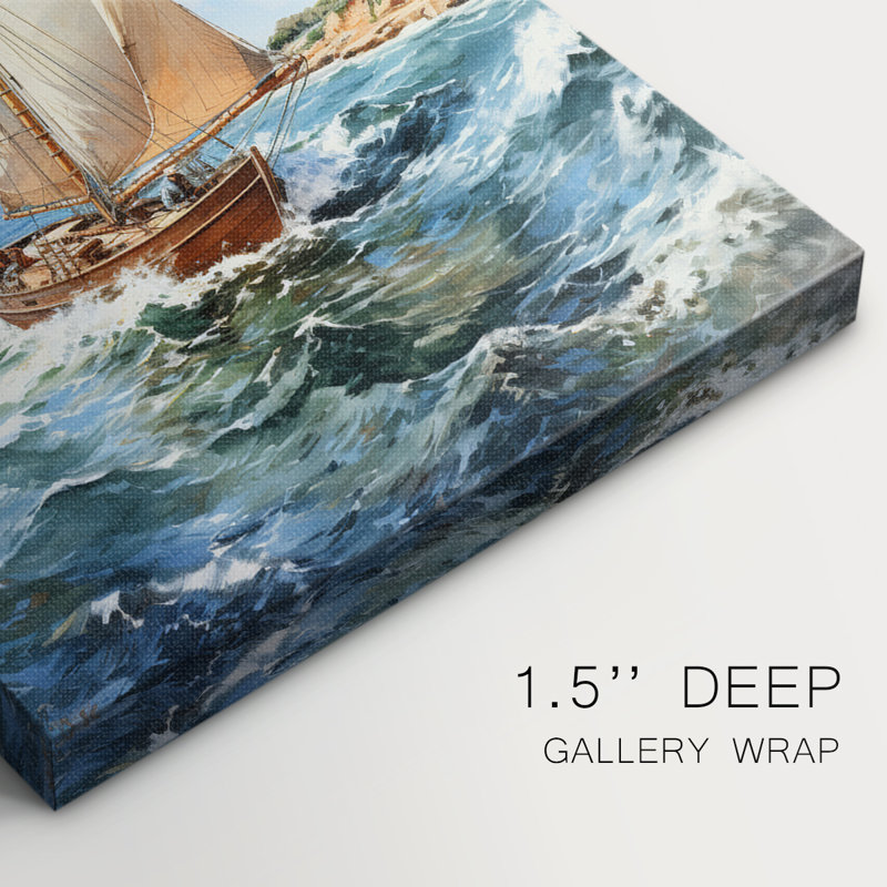 NAUTICAL Series CCCCXXIV - Toile tendue avec châssis de qualité supérieure - Prêt à être accroché, H 18 po x l 12 po