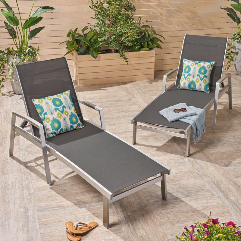 Chaise longue Oaxton, Gris