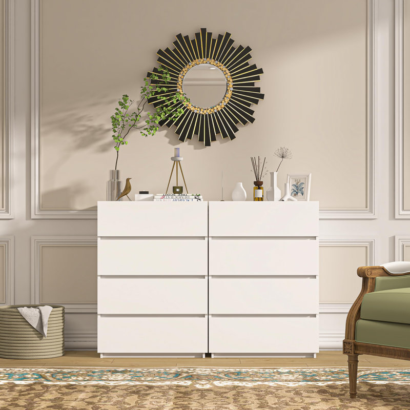 4 Drawer Dresser, Wooden Nightstand for Bedroom, Closet Drawers Storage Cabinet 23.6"W, White